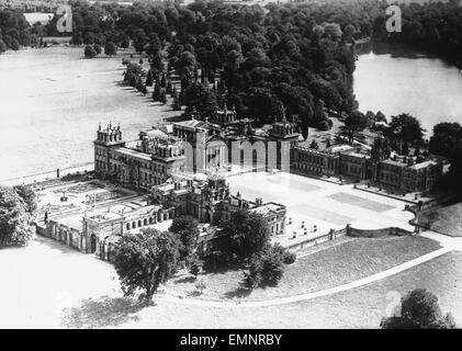 Aerial view of Blenheim Palace. Circa 1926. Stock Photo