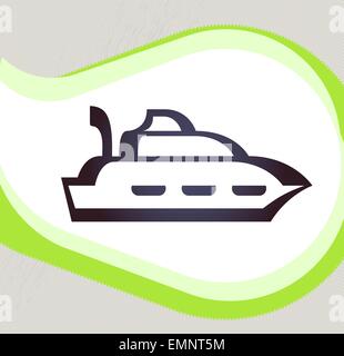 Ship. Retro-style emblem, icon, pictogram Stock Vector