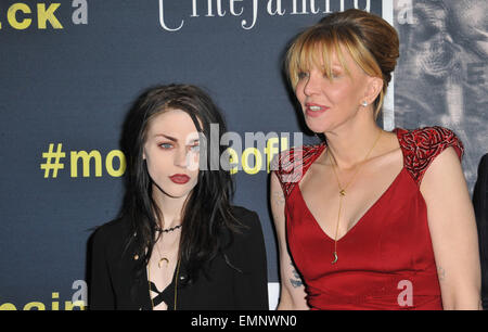 Los Angeles, California, USA. 21st Apr, 2015. FRANCES BEAN COBIAN and mother COURTNEY LOVE arrive for the 'Kurt Cobain: Montage Of Heck' premiere at the Egyptian Theatre. © D. Long/Globe Photos/ZUMA Wire/Alamy Live News Stock Photo