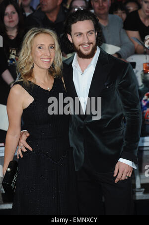 London, UK, UK. 21st Apr, 2015. Director SAM TAYLOR-JOHNSON and husband actor AARON TAYLOR-JOHNSON attend the European Premiere of 'The Avengers: Age Of Ultron' at Westfield. © Ferdaus Shamim/ZUMA Wire/Alamy Live News Stock Photo