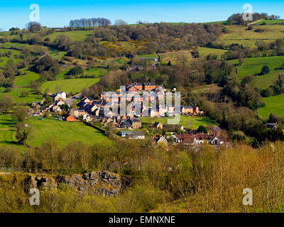 A view of rural housing near Wirksworth in the Derbyshire Dales Peak District England UK Stock Photo
