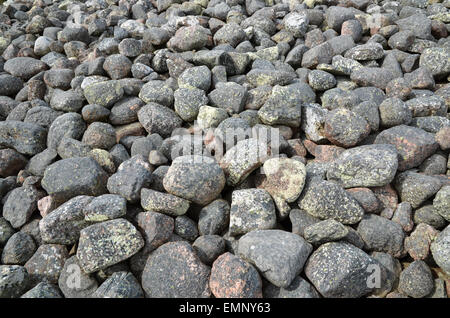 Background of a stack old weathered cobblestones Stock Photo
