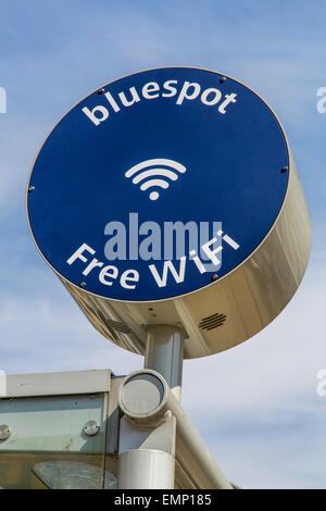 Internet connection in the city, for everyone, for free, to use with a mobile device, Düsseldorf, Germany Stock Photo