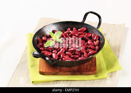 Cooked kidney beans in a skillet Stock Photo