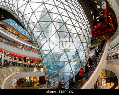 Modern architecture, MyZeil shopping center, architect Massimiliano Fuksas, Frankfurt am Main, Hesse, Germany Stock Photo