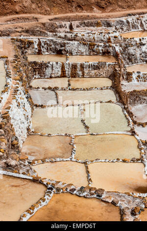 Salt mines of Maras, Sacred Valley of the Incas, Urubamba, Peru Stock Photo