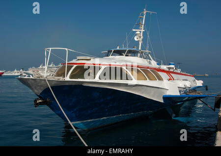 CORFU/GREECE 3RD OCTOBER 2006 - Hydrofoil in Corfu Harbour Stock Photo