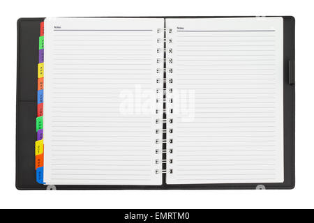Open Blank Diary On White background Stock Photo