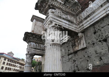 Italy. Rome. Forum of Nerva. Temple Minerva. 1st century AD. Remains. Stock Photo