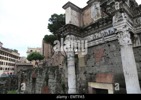 Italy. Rome. Forum of Nerva. Temple Minerva. 1st century AD. Remains of peristyle. Stock Photo