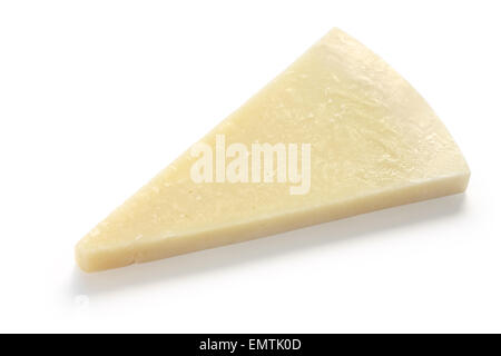 pecorino romano, hard italian sheep milk cheese isolated on white background Stock Photo