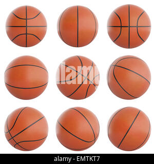 3d illustration of a set of basketball balls. 3d high resolution image Stock Photo