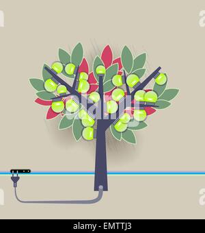 Green energy ecology concept. Stock Vector
