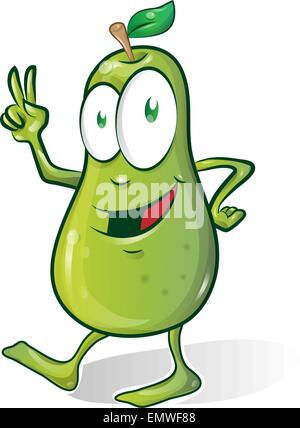 pear cartoon isolated on white background Stock Vector