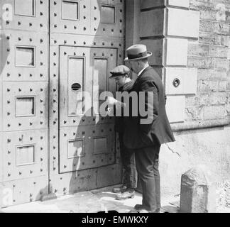 Harold Jones murder case in the town of Abertillery, in Monmouthshire, Wales where eight year old Freda Burnell and Florie Little were murdered in 1921. The accused, fifteen year old Harold Jones, was tried and acquitted of Freda's murder and went on to k Stock Photo