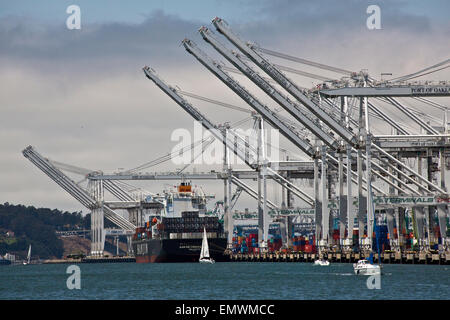 Container Port ,Oakland California. Stock Photo