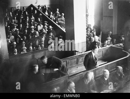 Harold Jones murder case in the town of Abertillery, in Monmouthshire, Wales where eight year old Freda Burnell and Florie Little were murdered in 1921. The accused, fifteen year old Harold Jones, was tried and acquitted of Freda's murder and went on to k Stock Photo