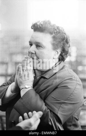 Rose Boland, one of the prominent women involved in the 1968 sewing machinists' strike at the Ford Motor Company seen here at a Union meeting shortly after the end of the dispute. 20th September 1968 Stock Photo