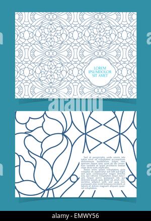 Flyer, leaflet, booklet layout. Editable design template A5 two sides Stock Vector