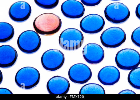 Glass Beads on a White Background Closeup Stock Photo