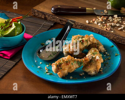 Thai chili chicken wings Stock Photo