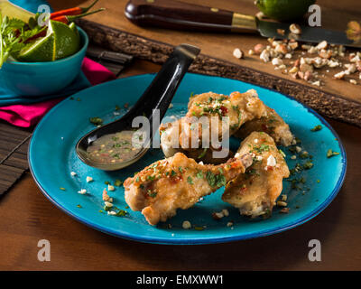 Thai chili chicken wings Stock Photo
