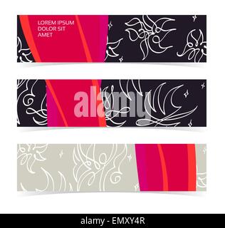 Set of horizontal banners, headers. Editable design template. EPS10 vector, transparencies used. Stock Vector