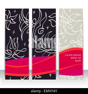 Set of vertical banners, headers. Editable design template. EPS10 vector, transparencies used. Stock Vector