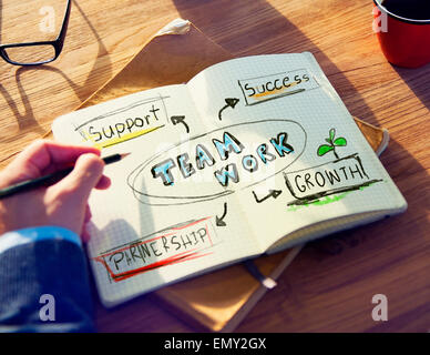Personal Perspective of a Person Planning for Teamwork Stock Photo