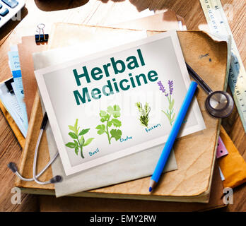Herbal Medicine Healthcare Wellbeing Concept Stock Photo