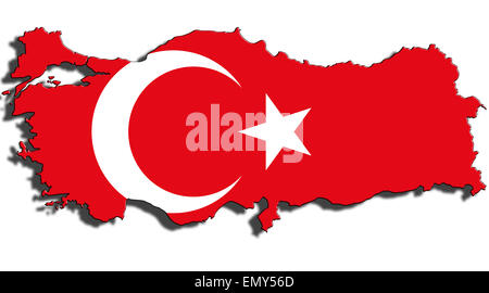 A Country Shape Isolated On Background Of The Country Of Turkey