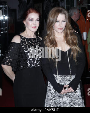 Las Vegas, Nevada, USA. 23rd Apr, 2015. PRISCILLA PRESLEY AND daughter LISA MARIE PRESLEY debut 'Graceland Presents ELVIS: The Exhibition, The Show, The Experience' at Westgate Las Vegas Resort. Credit:  Marcel Thomas/ZUMA Wire/Alamy Live News Stock Photo