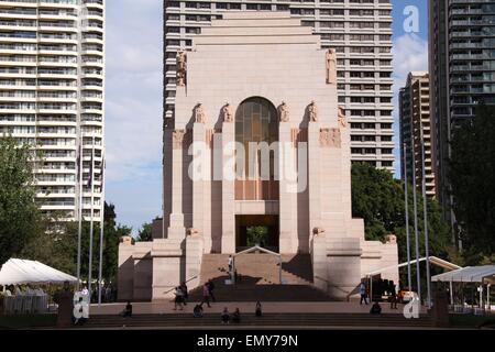 Sydney, Australia. 24 April 2015. Preparations were being made at the Anzac Memorial at Hyde Park in Sydney ahead of the ANZAC Day service. There was a notable police presence. Credit: carrot/Alamy Live News Stock Photo