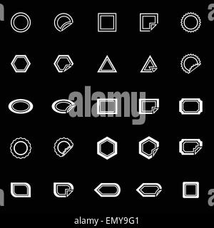 Label line icons on black background, stock vector Stock Vector