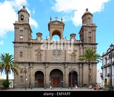 Cathedral at Santa Ana square in Las Palmas, Canary Islands, Spain. Stock Photo