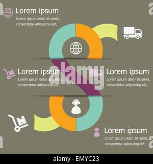 Infographic of logistic design template, stock vector Stock Vector