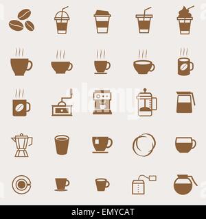Coffee color icons on light background, stock vector Stock Vector