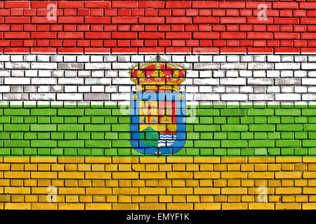 flag of La Rioja painted on brick wall Stock Photo