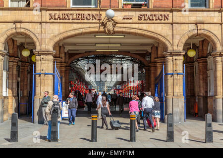 A view of the main entrance to Marylebone Train Station, London, England UK Stock Photo