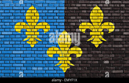 flag of Monmouthshire painted on brick wall Stock Photo