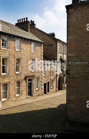 UK, England, Lancashire, Lancaster, Conservation Area, historic houses in St Mary’s Gate Stock Photo