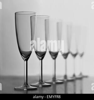 Champagne glasses back and white Stock Photo
