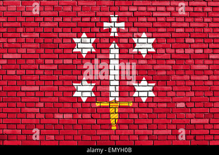 flag of Haarlem painted on brick wall Stock Photo