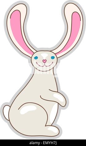 Rabbit. Cute bunny animalistic cartoon character Stock Vector