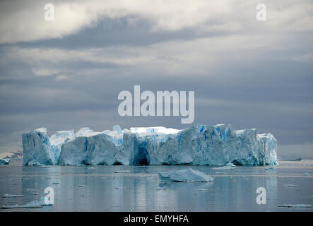 Large float in tabular iceberg Antarctic Peninsular Antarctica Stock Photo