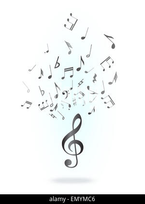 Treble clef and notes Stock Photo