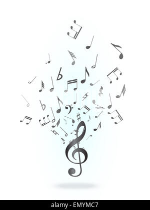 Treble clef and notes Stock Photo