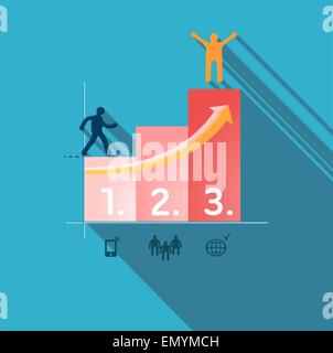 Steps to success. Infographic illustration Stock Vector