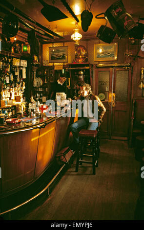 Early evening in the Olde Ship Hotel, Seahouses, Northumberland, UK ...