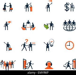 Business people icons. Management, human resources, marketing, e-commerce solutions. Flat design Stock Vector